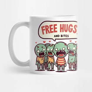 Free hugs and bites - zombie kids Mug